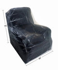 Clear Heavy Duty Chair Covers Set Of 2 Made From 2 Mil Polyethylene To Keep Your Chairs Clean From Dust Dirt And Spills During Transit Water Resistant And Tear Resistant Slip Over For Quick Protection on black chair with dimensions 46x76 inches