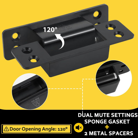 Hidden Door Hinge Set 5 Inch Pack of 2 in 304 Stainless Steel Invisible Concealed Hinge Heavy Duty Silent with 120° swing angle