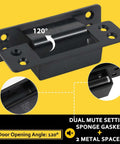 Dual setting hinge with sponge gasket, door opening 120°, 5 Inch Hidden Door Hinge 304 Stainless Steel Heavy Duty Invisible Hinge