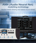 MK-300 Guitar And Bass Amp Modeler With 320 Plus Effects showing interface and ANN technology features