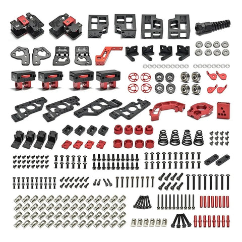 Advanced Premium Heavy Duty Full Cnc Parts Kit Aluminum Alloy Frame For 3D Printer Mods, complete set of metal components and hardware.