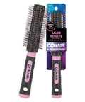 Round Hairbrush For Blowouts With Nylon Bristles Adds Body And Fullness Smooths Detangles And Creates Soft Waves On All Hair Lengths Perfect For Blow Drying Lightweight Soft Grip Pink And Black, packaged round brush for short/medium hair