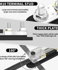 M10 terminal stud and thick copper plate design in Top Notch ANL Fuse Holder Set Loaded With 600A Fuse And M10 Stud Terminals Max 750A