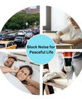 Image depicting various environments showcasing Bulk Pack Of Two Hundred Premium Foam Earplugs Delivering Heavy Duty Sound Blocking And Cozy Comfort.