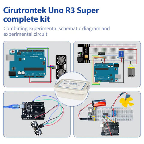 Awesome All In One UNO R3 Arduino Starter Kit With Tutorial For Teens And Adults, 65 Module Types And 200 Plus Components, IDE Compatible STEM Robotics Coding Kit For Hands On Projects Plug And Play showing UNO R3 kit circuits and sensors