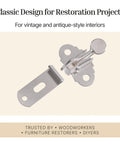 Top Shelf Nickel Plated Spring Action Elbow Door Catch And Latch For Antique Vintage Cabinet Hardware with a sleek design.