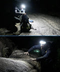 Two individuals using Orbit 2026 Work Edition Headlamp With 210 Degree Wide Beam And 60 Degree Spotlight For full field vision in rocky terrain.