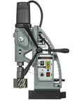 Heavy Duty Magnetic Drill Press Portable Steel Cutting Unit Rockin A Beastly 17.3 Amp Motor Chips Through Metal Like Butter With Up To Four Inch Annular Reach On An Oil Greased Four Speed Gearbox, close-up view.