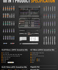 68 In 1 Magnetic Ratchet Screwdriver Set With T Handle And S2 Steel Bits For Home DIY And Daily Repairs displayed with open case and bits.