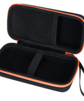 Open Rugged Hard Case For Klein Tools Digital Multimeters MM325 MM420 MM460S MM400 MM300 with black interior and orange trim.