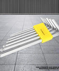 Premium 7 Piece Metric Ball End Hex Key Wrench Set For Mechanics And Engineers 1.5mm To 6mm Extra Long L Tool Kit In Steel For Heavy Duty Repairs And Tight Quarters Access, yellow holder