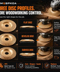 Beefy Tungsten Carbide Wood Carving Discs Set For 4 Inch And 4.5 Inch Grinders With Flat Beveled And Curved Surfaces display
