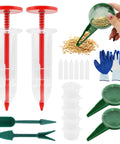 Mini Seed Spreader Set With Gloves 6 Piece Handheld Seed Sower Kit Including Dibber And Trowel For Tiny Seeds Easy Direct Sowing Even Rows