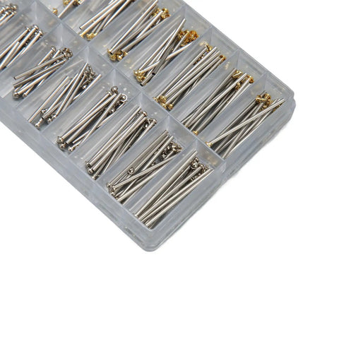 200 Pcs Watch Screw Tube Kit With 10 Sizes 1.3mm Width, Professional Watch Band Pins Set in storage box