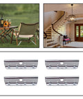 Durable Metal End Clips For Rubber Webbing Two Inch Long By Half Inch Wide Anti Rust Coated 30 Pack Replacement Upholstery Clips For Sofa And Furniture With Screws, showing four metal clips.