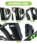 Installation steps for Heavy Duty Waterproof Ebike Controller Box And Sealed Electric Scooter Case on a bike frame.