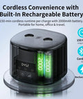 Heavy Duty 50kHz Ultrasonic Cleaner For Retainers Braces Aligners Night Guards And More With Four UV Lamps 340ml Rechargeable Denture Cleaner, featuring a built-in 2000mAh battery.