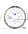 Ultra Thin Four And A Half Inch Tile Cutter Diamond Saw Blades Set For Angle Grinder Indestructible Disc with dimensions