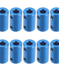 Ten Piece Blue Aluminum Motor Shaft Coupling Connectors 6mm Fit For 3D Printers And CNC Machines, blue aluminum connectors.
