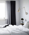 Industrial 1 Light Swing Arm Wall Lamp With Adjustable Head, Metal LED Wall Sconce, Brushed Nickel Finish in bedroom setting