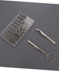 Must Have Mini Screw Kit Set Stainless Steel Miniature Screws With Screwdriver And Tweezers For Glasses Watches Cameras And More Rust Resistant Long Lasting Repair Kit on display