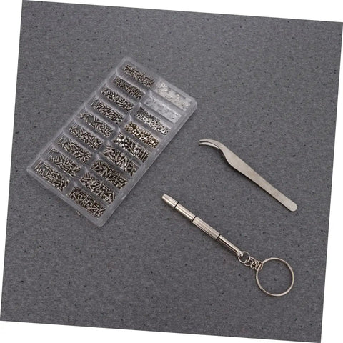 Must Have Mini Screw Kit Set Stainless Steel Miniature Screws With Screwdriver And Tweezers For Glasses Watches Cameras And More Rust Resistant Long Lasting Repair Kit on display
