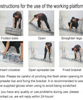 Slick Folding Scaffolding Deck With Quick Adjustable Height Settings For Drywall And RV Projects demonstrating setup steps.
