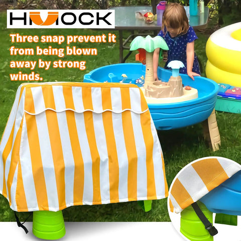 Kids Outdoor Water Table Cover Weatherproof Dustproof UV Shield for Rain Showers Splash Ponds Fits 2 Tier Water Tables image