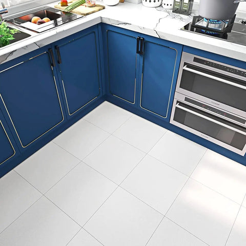 30 Pack Peel And Stick Vinyl Floor Tiles White 12X12 In Self Adhesive Waterproof Laminate Tiles for kitchen