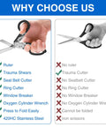 Comparison of Prepper Grade Foldable 6 In 1 Trauma Shears versus standard scissors, highlighting features and benefits.