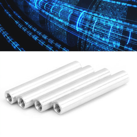 4 Pack Heavy Duty Aluminum Female To Female Threaded Standoff Spacers M4 Thread 38Mm Length on a white background.