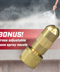 Brass adjustable nozzle from Pro Grade 3.5 Gallon Tri Poxy Open Head Sprayer for Concrete and Construction Jobs with Chemical Resistant Seals