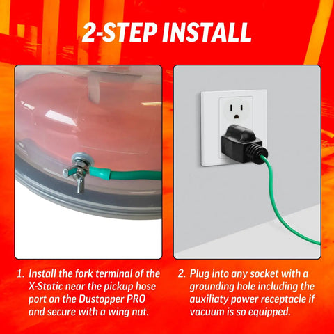 Steps to install X Static Grounding Kit For Cyclone Dust Collectors And Shop Vacuums Anti Static Ground Wire And Grounding Plug