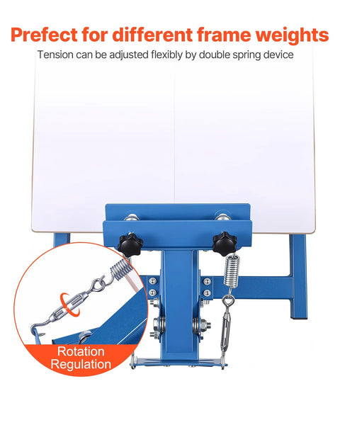 One Color One Station Silk Screen Printing Press For Tees And Garments, 21.3 By 17.7 Inch Platen, Adjustable Tension, detail view
