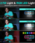 1080P 60Fps Streaming Webcam With Built In Mic And Glowing Rgb Ring Light Autofocus Camera For Desktop Laptop Gaming Conferencing Video Calls Live Stream Setup Straight Up Fire And Crisp, showcasing low and bright light states.