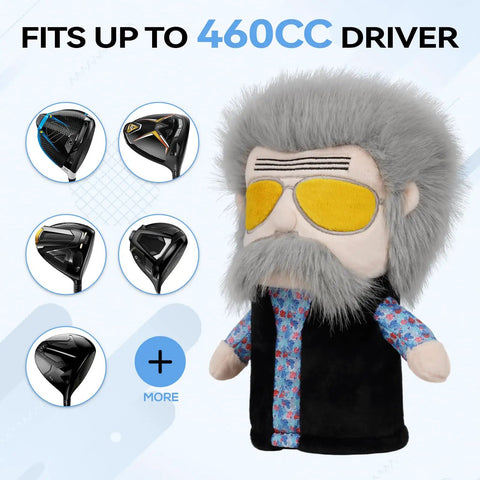 Funny Golf Driver Headcover Inspired By Happy Gilmore For Standard 460cc Drivers, Dope Gift For Men And Women Displayed