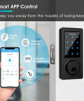 Smart Keyless Door Lock With Bluetooth App Control, Four Unlock Options Including Keypad, IC Card, No Fuss Traditional Keys.