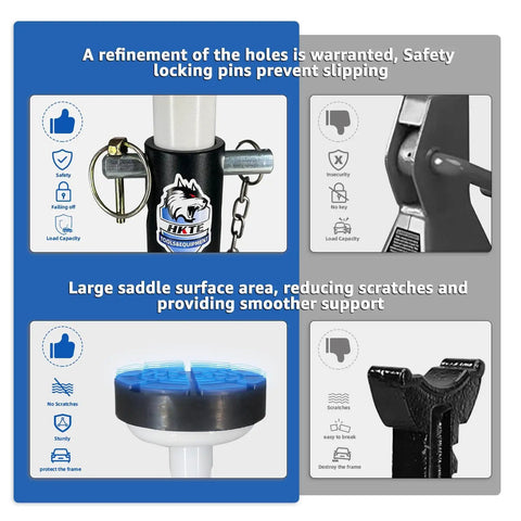 Heavy Duty 4 Ton Jack Stands Set With Low Profile Design, Secure Locking Pins, Seven Adjustable Heights, 8,000 Lbs Capacity, 2 Pack