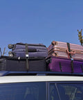 Cambuckle Tie Down Straps 1 Inch By 10 Feet Red 900 Pound Break Strength 8 Pack securing luggage on car roof rack