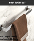 Dope Modern Square Polished Chrome Bathroom Hardware Set With 24 Inch Towel Bar Wall Mounted Four Piece SUS304 Steel