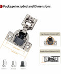 40 Pack Half Inch Overlay Soft Close Cabinet Hinges With 105 Degree Angle Built In Damper 3 Way Adjustable For Face Frame Cabinets Easy Install DIY Friendly Cold Rolled Steel Construction, 35mm cup, screws and dowels