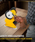 Smooth Operator Mini Belt Sander And Precision Polishing Tool For Wood And Metal Crafting in use at a workbench.