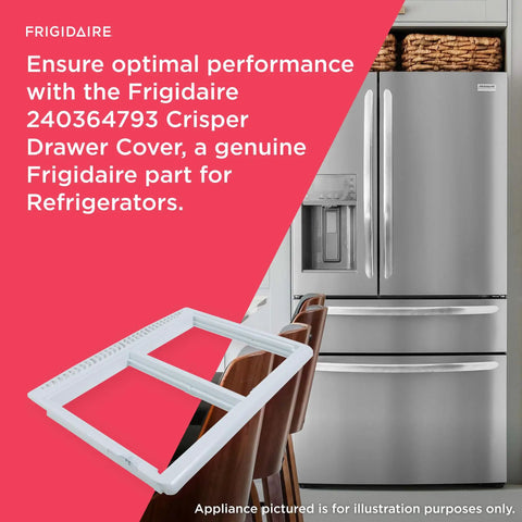 Crisper Drawer Cover For Refrigerator White Replacement Model 240364793 Easy Install No Tools Needed Durable Fridge Drawer Shield Keeps Produce Fresh Fits Most Standard Refrigerators