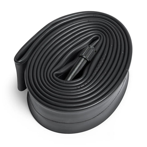 2-Pack 26 Inch Bike Tubes 26x1.50/1.75 With 32mm Schrader Valve Inner Tubes, tightly rolled, showing valve detail