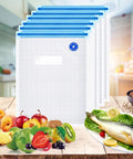 Reusable Sous Vide Vacuum Bag Kit For Meal Prep on kitchen counter with fresh fruits and fish