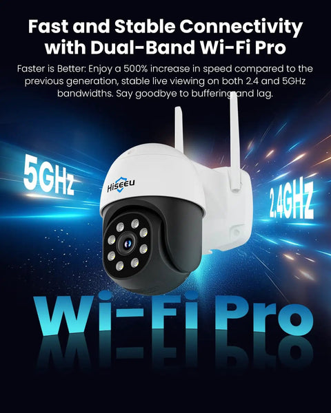 4K 8MP Outdoor Security Camera With Pan And Tilt, Wireless Home Surveillance, Dual Band WiFi 2.4GHz And 5GHz, Auto Tracking