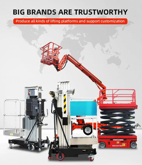 Badass Lightweight Single Mast Vertical Aluminum Lift Portable Electric Aerial Platform Crawl Through Narrow Warehouse Aisles Straight Up Ceiling Repair Cheat Code Tool