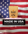 Non Toxic Waterproof Fire Starters Keep It Lit With Five Minute Burn For Emergencies Survival Campfires Fire Pits And Grills Made In The USA 30 Pack For Any Adventure package against American flag.