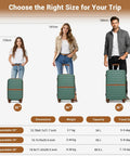 Different sizes of Expandable Carry On Luggage 20 Inch With Spinner Wheels Airline Approved Durable PC ABS Hardside Roller Case Lockable