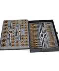 Ultimate 86 Piece Tap Die Set With Hardened Carbide Tools For Automotive Repair And Rethreading Fasteners In Metric And SAE Sizes Plus Storage Box For Pros Who Need Heavy Duty Gear open case